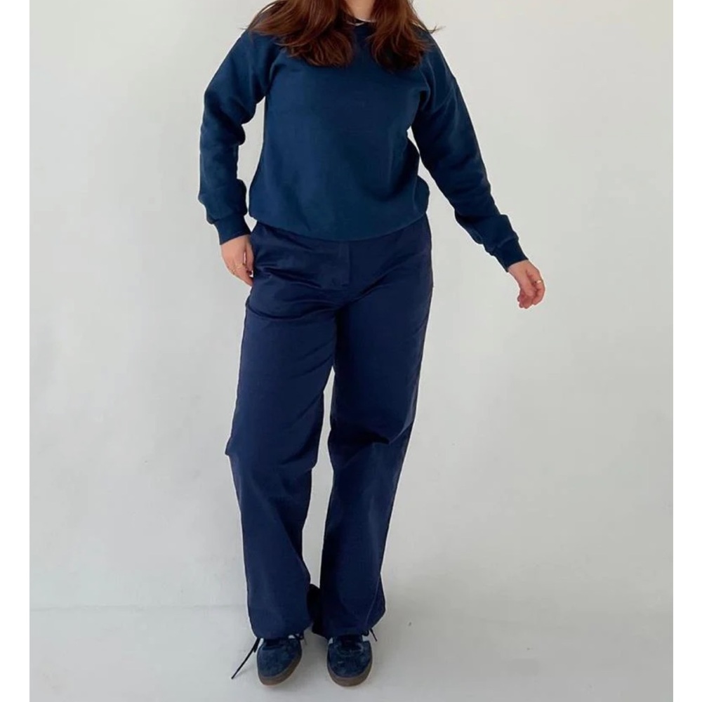 Navy Blue Straight Leg Women's Pants